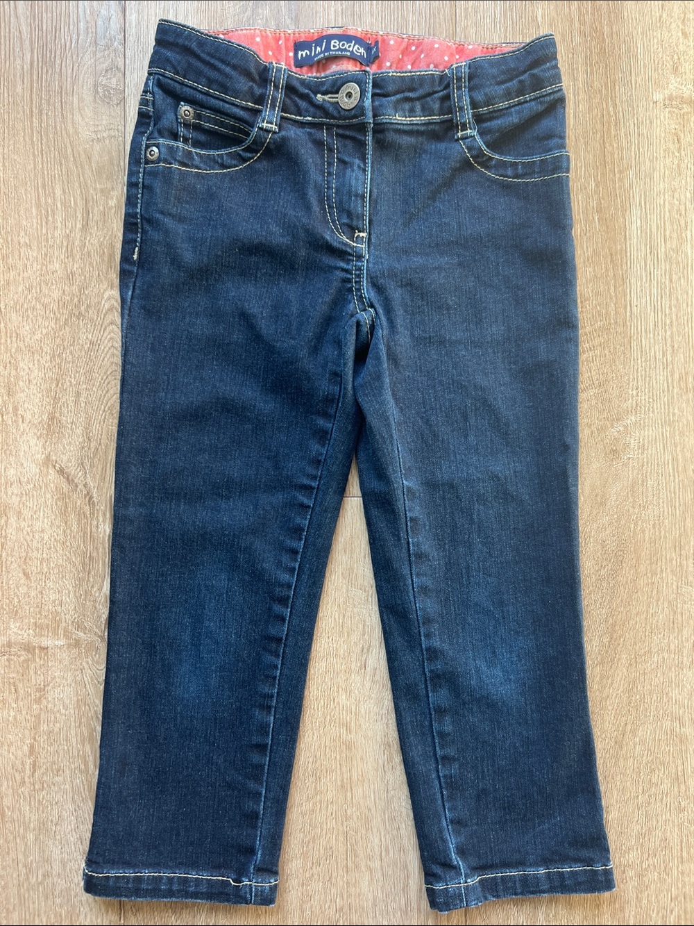 Mini Boden Girls Dark Blue Straight-Leg Denim Capris Size 8